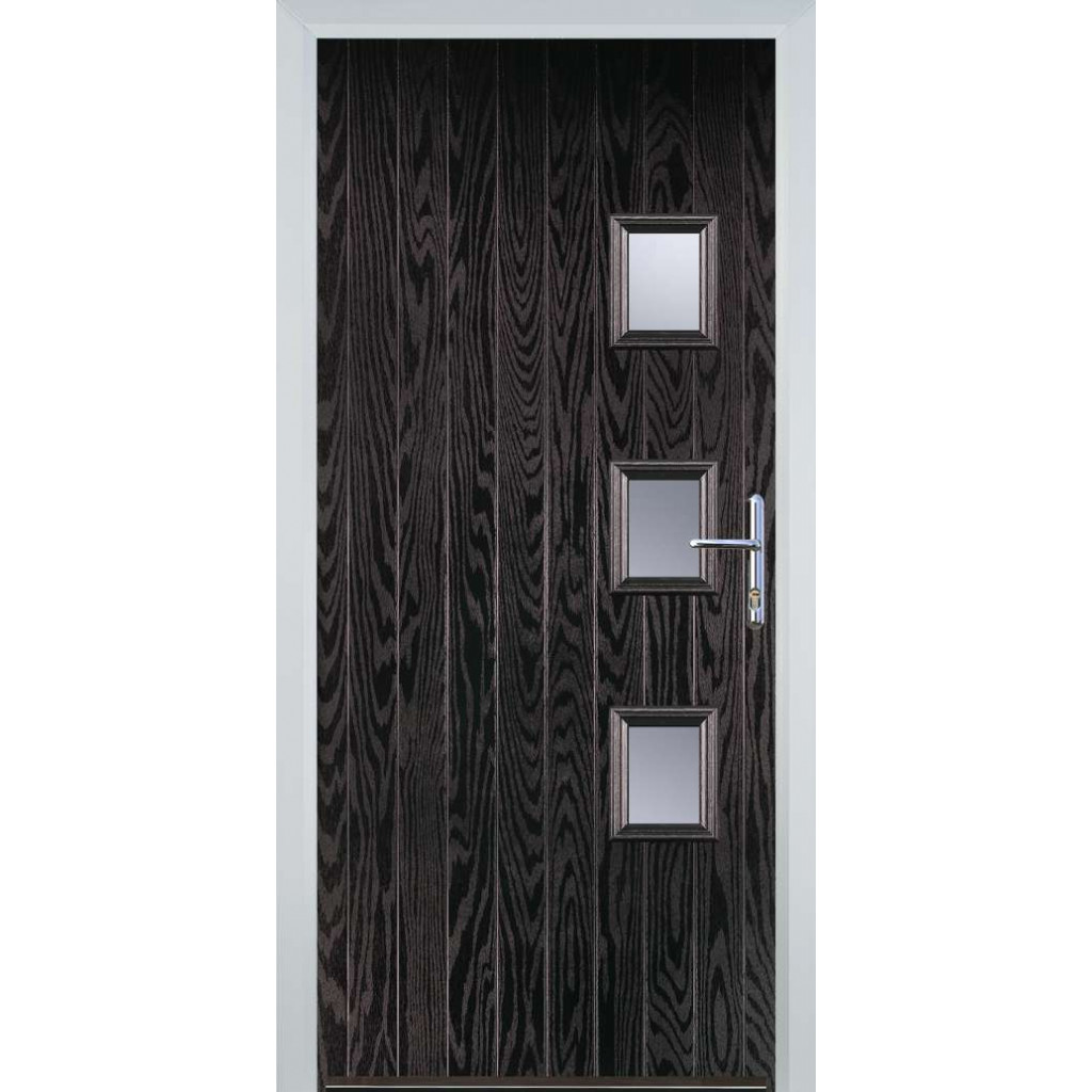 Door Stop 3 Square (Y) Composite Contemporary Door In Black Brown Image