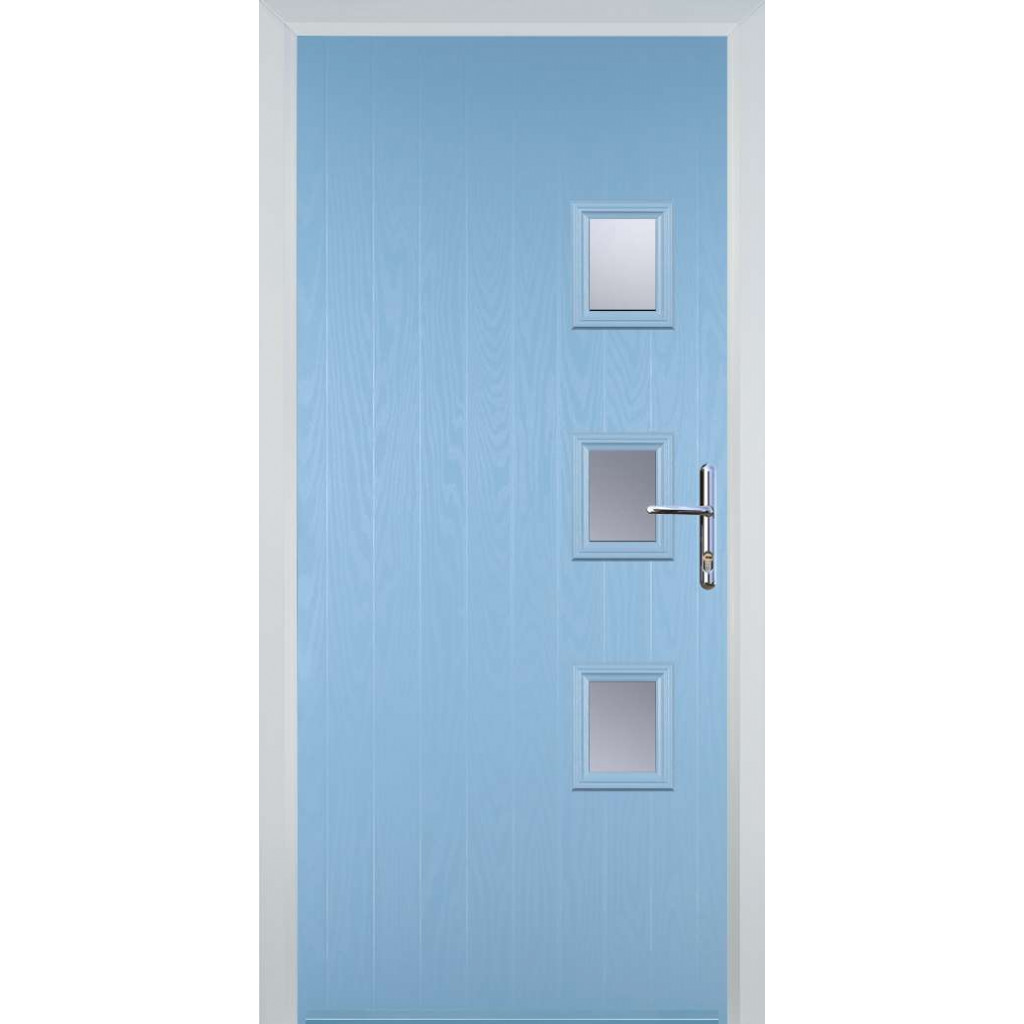 Door Stop 3 Square (Y) Composite Contemporary Door In Duck Egg Blue Image