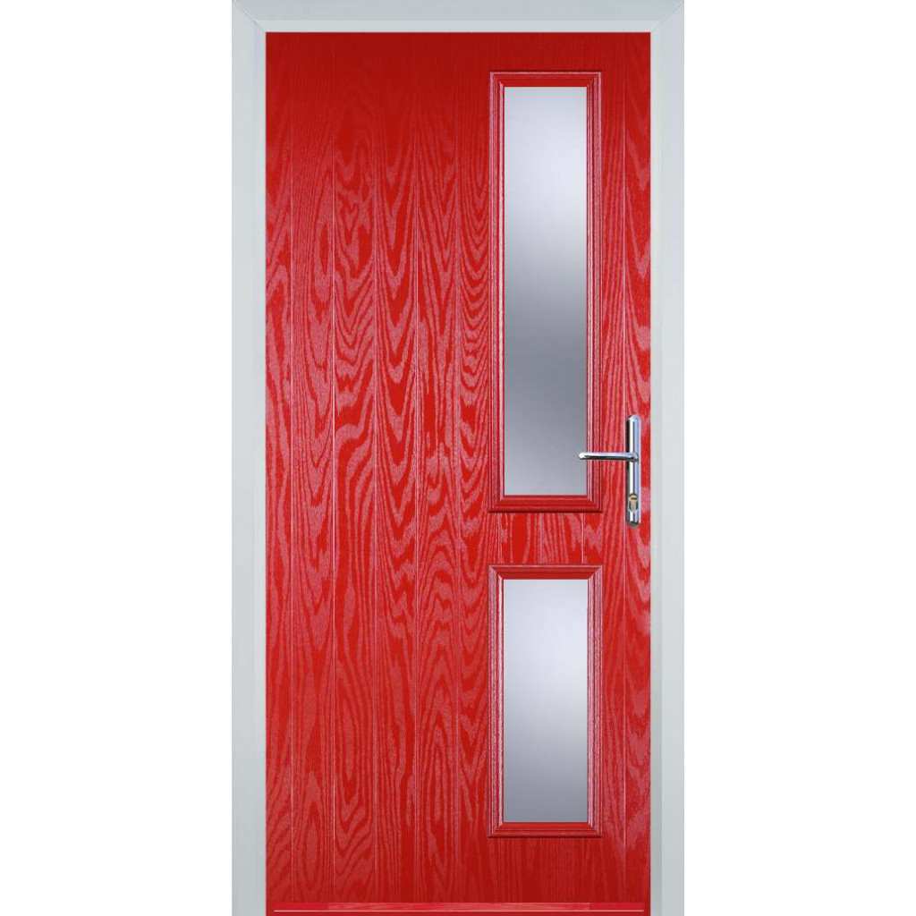 Door Stop Twin Side (Z) Composite Contemporary Door In Poppy Red (High Gloss) Image