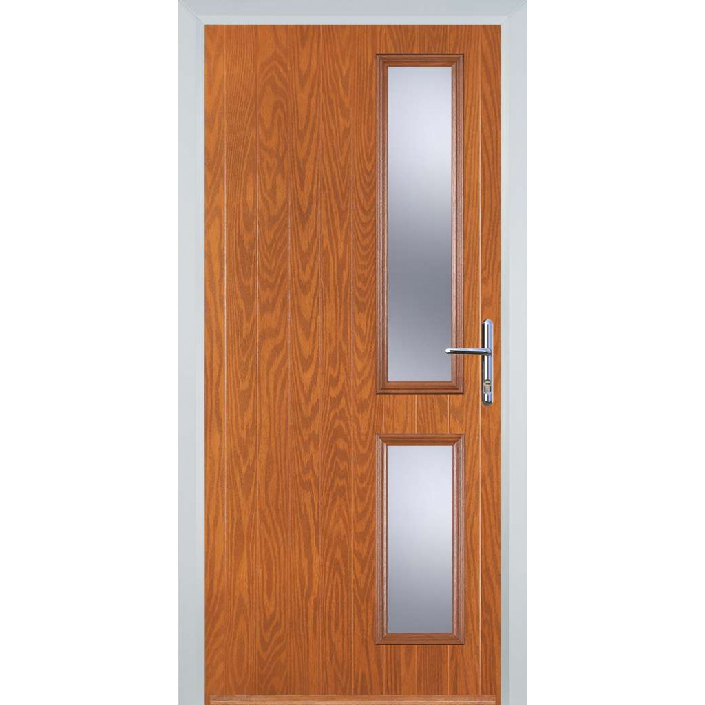 Door Stop Twin Side (Z) Composite Contemporary Door In Oak Image