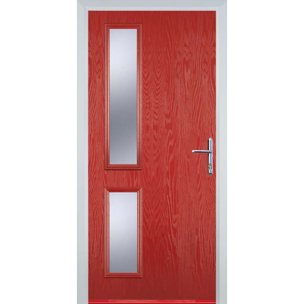 Door Stop Twin Side - Flush Grained (ZH) Composite Flush Door In Red Image