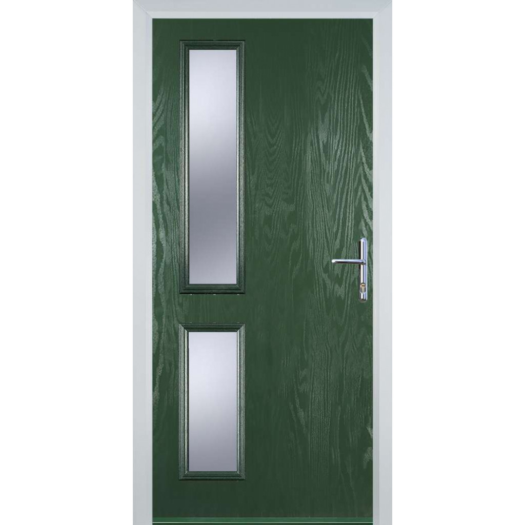 Door Stop Twin Side - Flush Grained (ZH) Composite Flush Door In Green Image