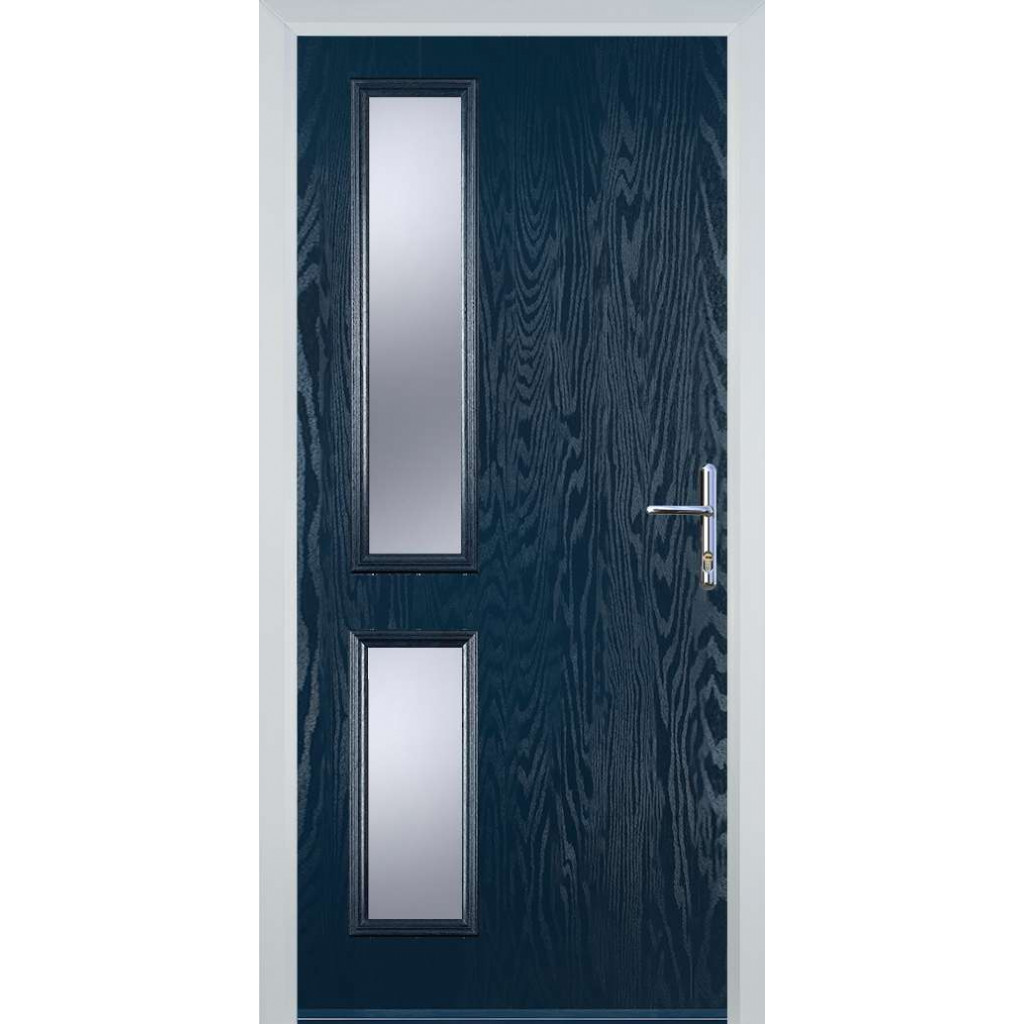 Door Stop Twin Side - Flush Grained (ZH) Composite Flush Door In Blue Image