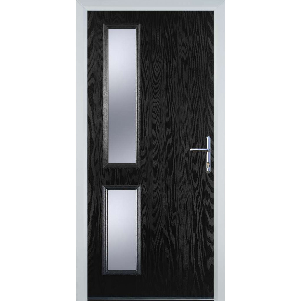 Door Stop Twin Side - Flush Grained (ZH) Composite Flush Door In Black Image