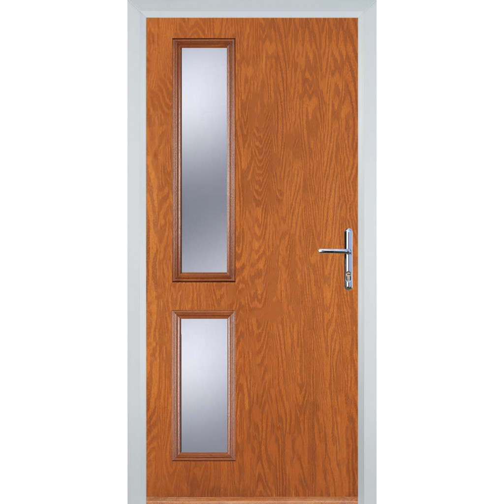 Door Stop Twin Side - Flush Grained (ZH) Composite Flush Door In Oak Image