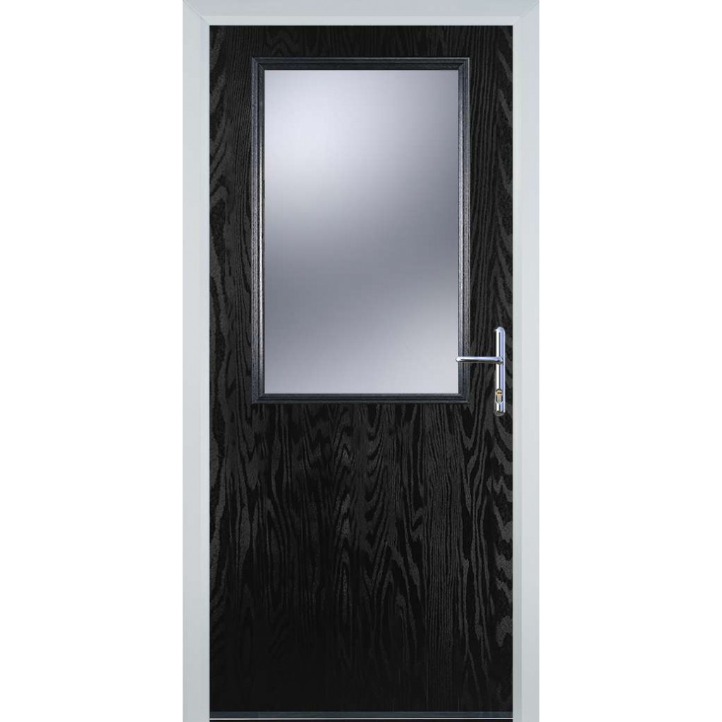 Door Stop Cottage Half Glaze - Flush Grained (V) Composite Flush Door In Black Image