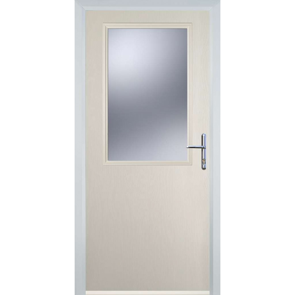 Door Stop Cottage Half Glaze - Flush Grained (V) Composite Flush Door In Cream Image