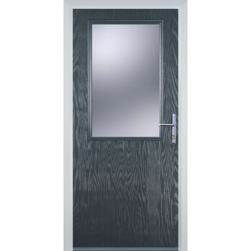 Door Stop Cottage Half Glaze - Flush Grained (V) Composite Flush Door In Grey Image