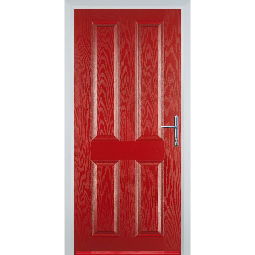 Door Stop 4 Panel (Q) Composite Traditional Door In Red Image