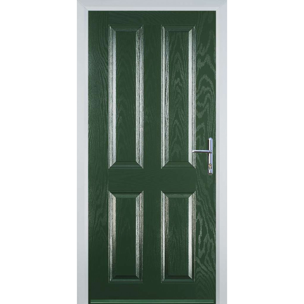 Door Stop 4 Panel (Q) Composite Traditional Door In Green Image