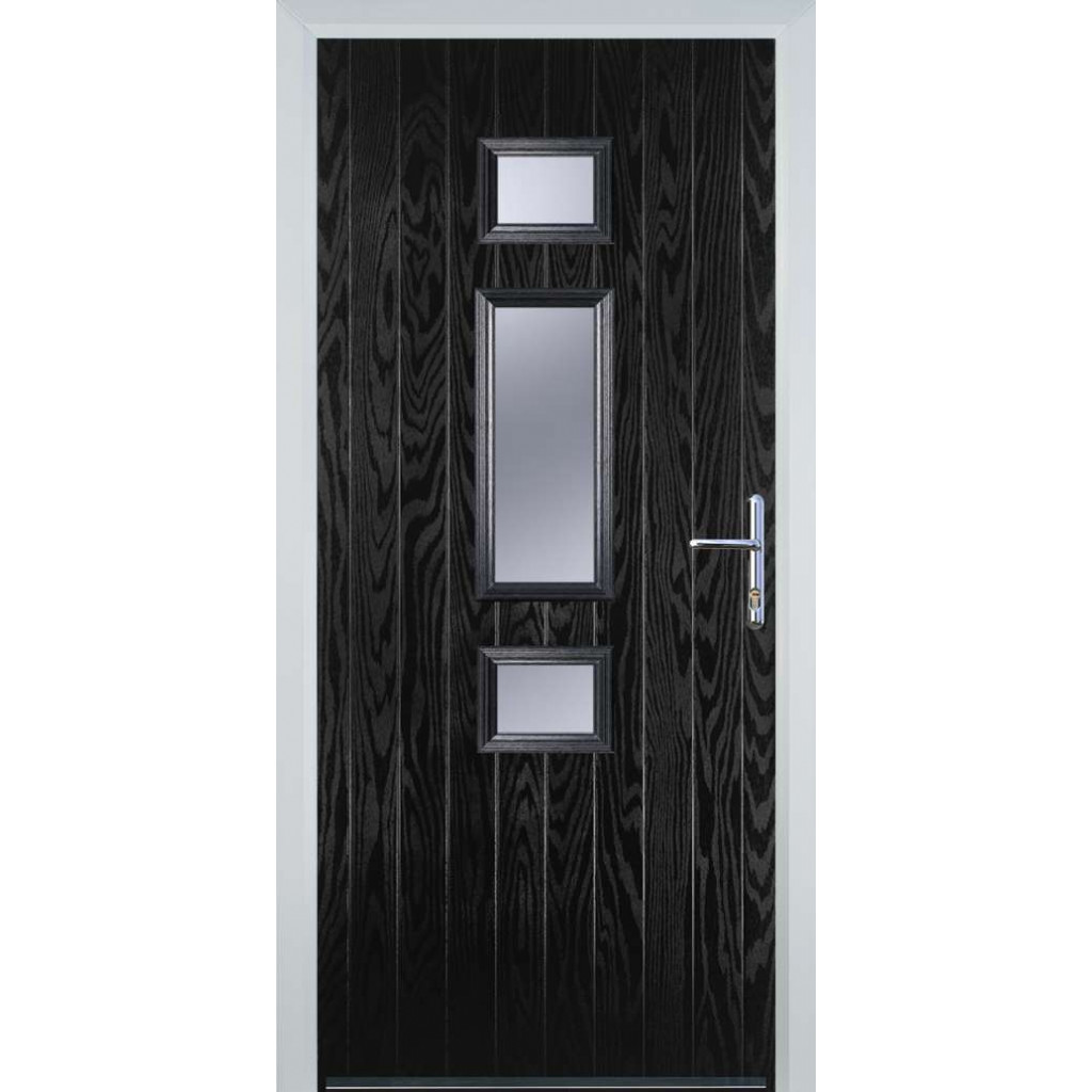 Door Stop Mid 3 Square (S) Composite Contemporary Door In Black Image