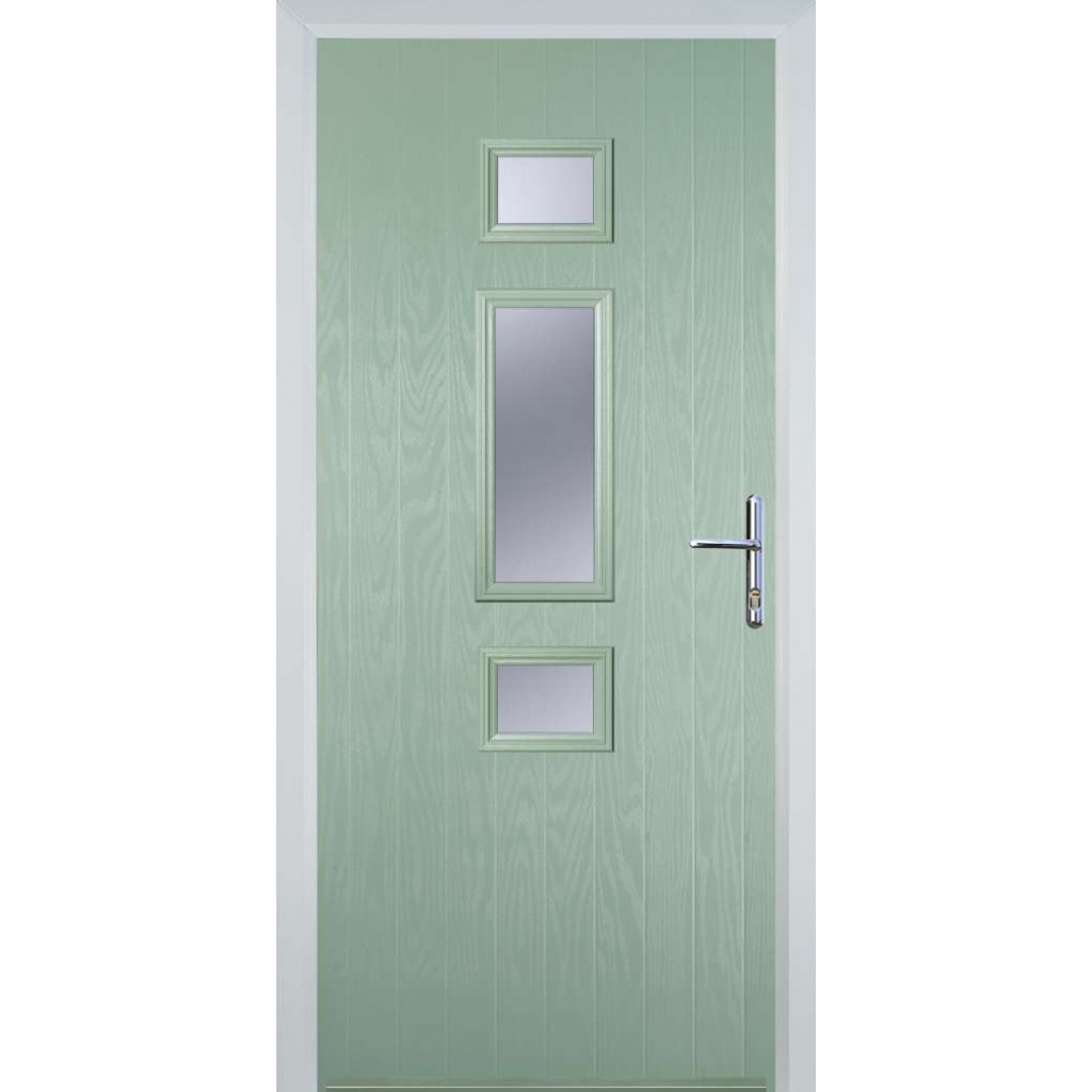 Door Stop Mid 3 Square (S) Composite Contemporary Door In Chartwell Green Image