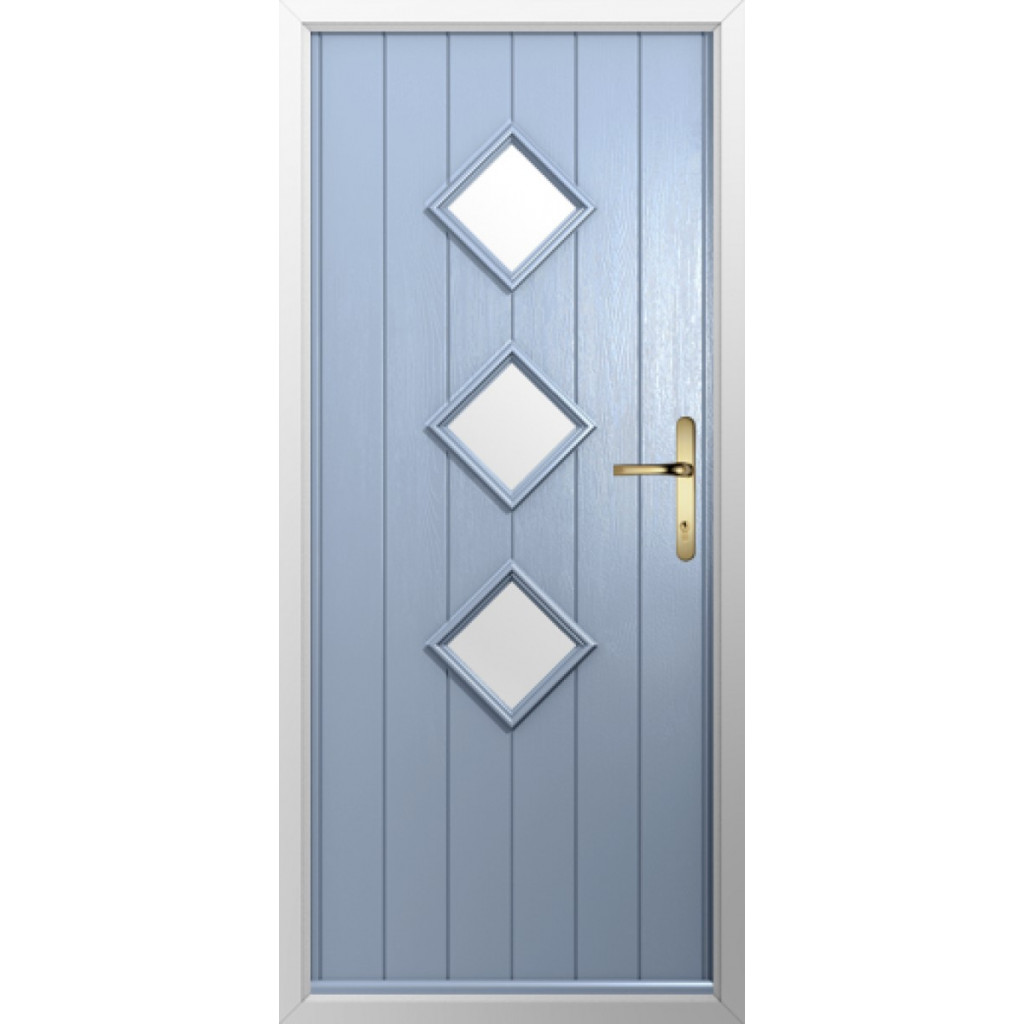 Solidor Flint 3 Composite Traditional Door In Duck Egg Blue Image