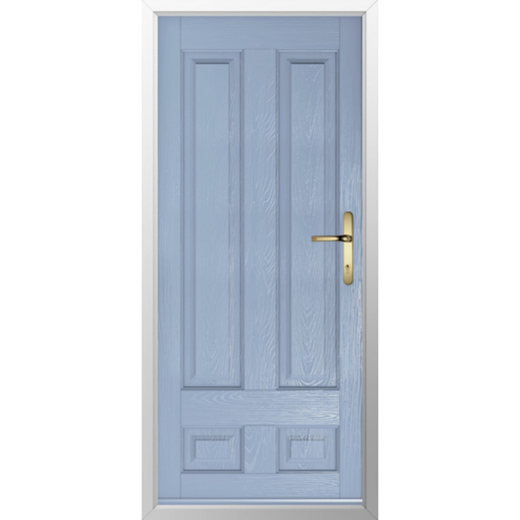 Solidor Edinburgh Solid Composite Traditional Door In Duck Egg Blue Image