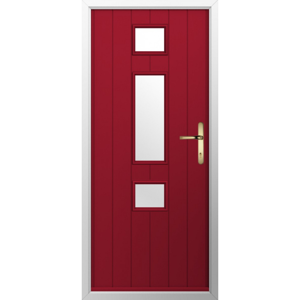 Solidor Genoa Composite Contemporary Door In Ruby Red Image