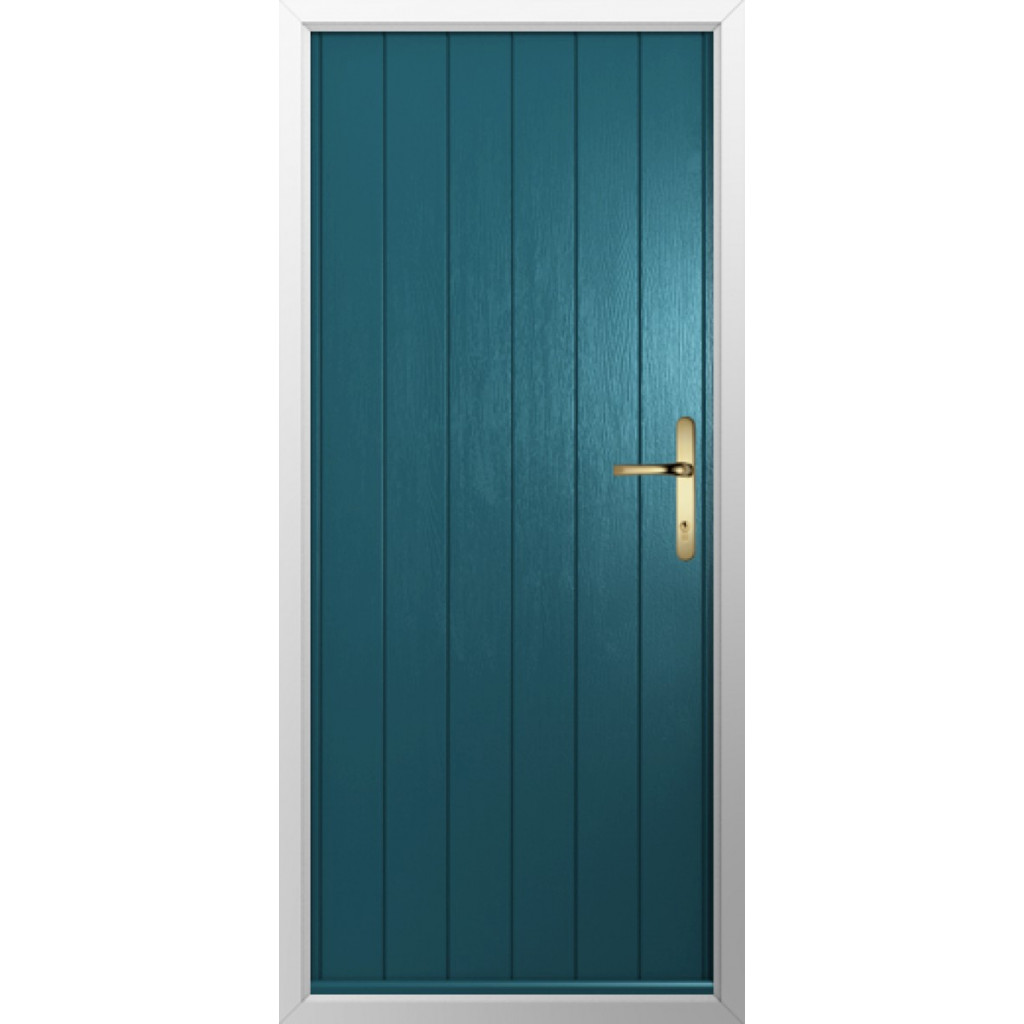 Solidor Ancona Solid Composite Contemporary Door In Peacock Blue Image