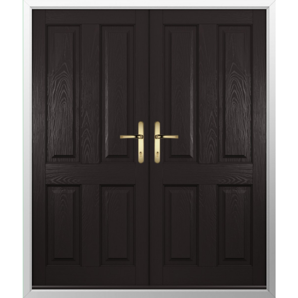 Solidor Ludlow Solid Composite French Door In Schwarz Braun Image
