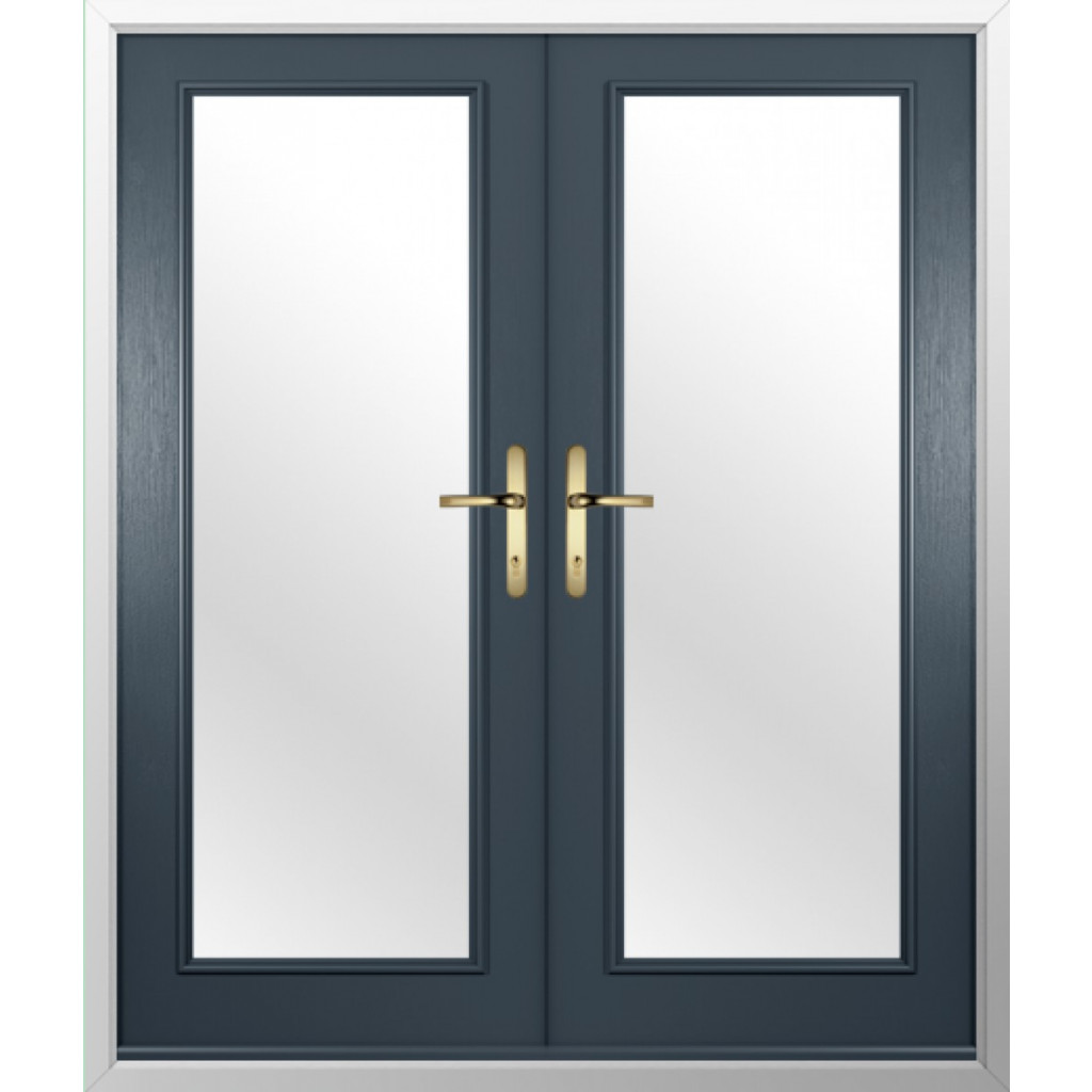 Solidor Palermo Full Glazed Composite French Door In Anthracite Grey Image