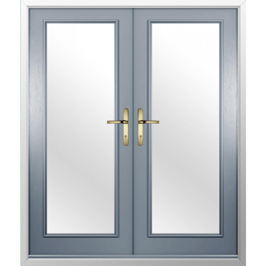 Solidor Palermo Full Glazed Composite French Door In French Grey Image
