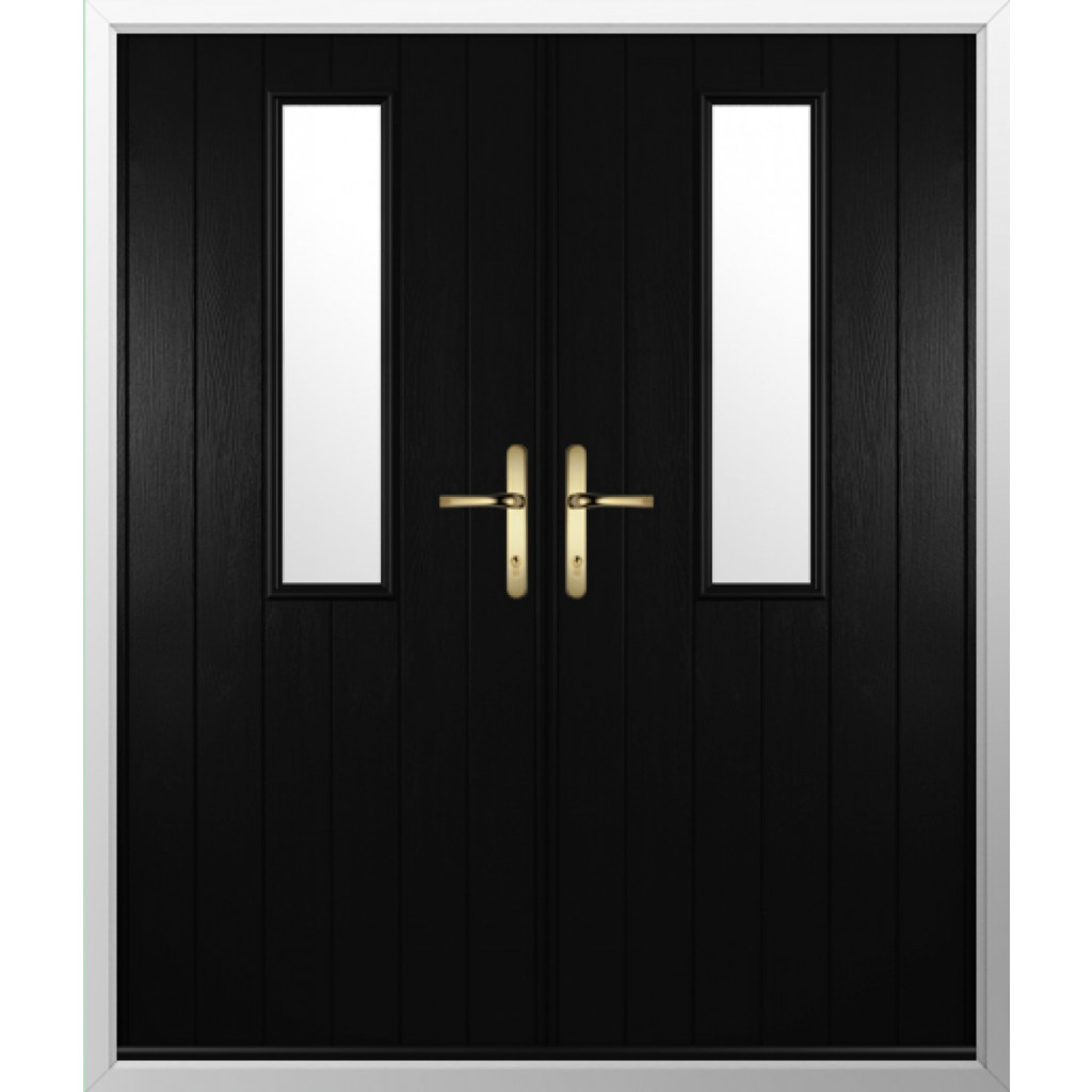 Solidor Flint 4 Composite French Door In Black Image