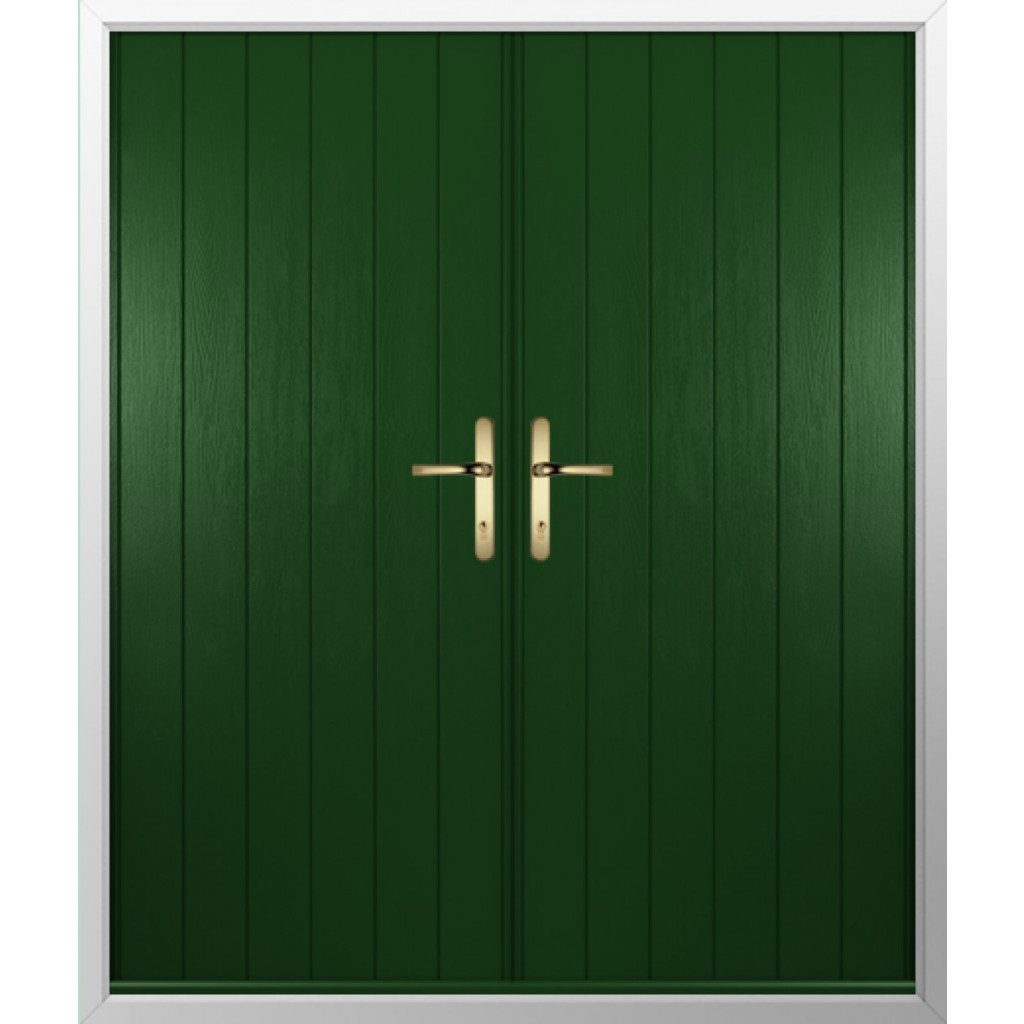 Solidor Flint Solid Composite French Door In Green Image