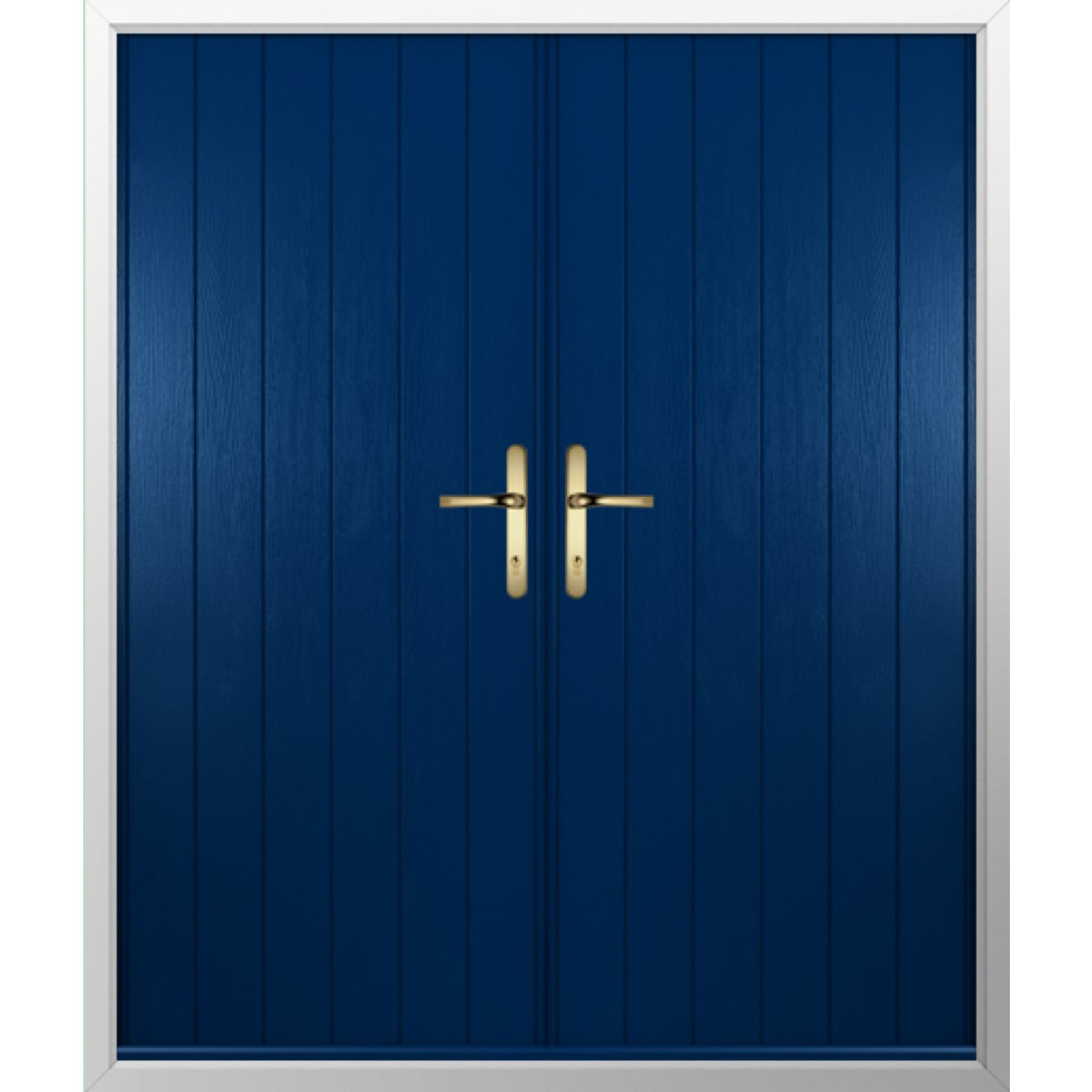 Solidor Ancona Solid Composite French Door In Blue Image