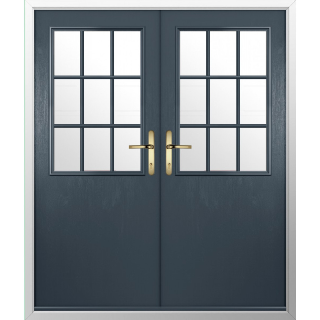 Solidor Flint Beeston GB Composite French Door In Anthracite Grey Image