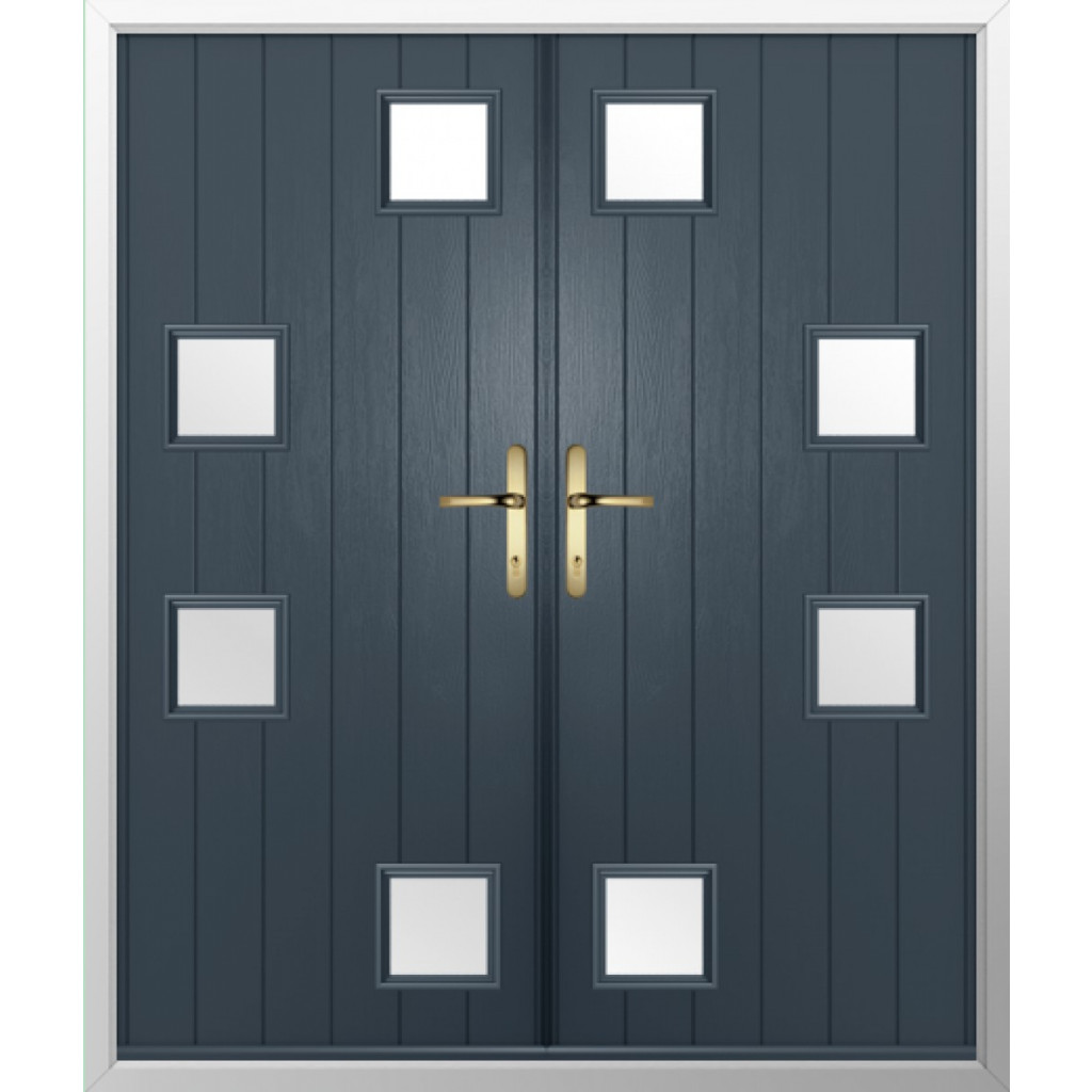 Solidor Modena Composite French Door In Anthracite Grey Image