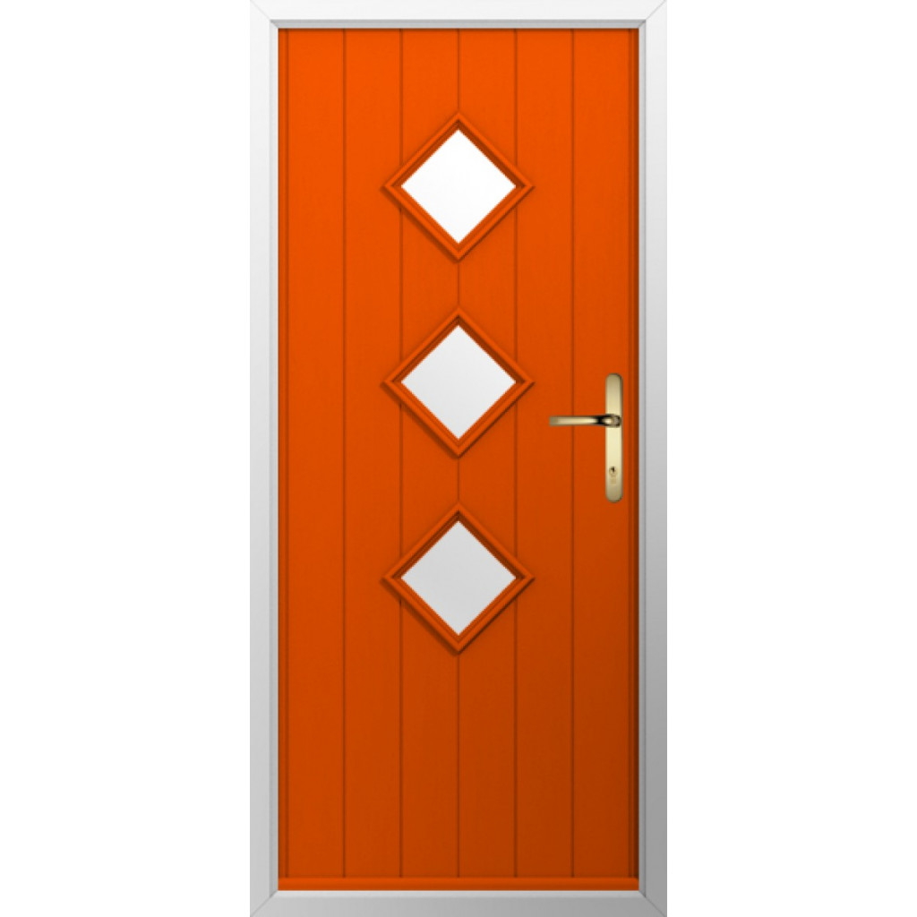 Solidor Flint 3 Composite Traditional Door In Tangerine Image