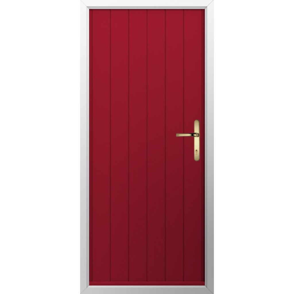 Solidor Ancona Solid Composite Contemporary Door In Ruby Red Image