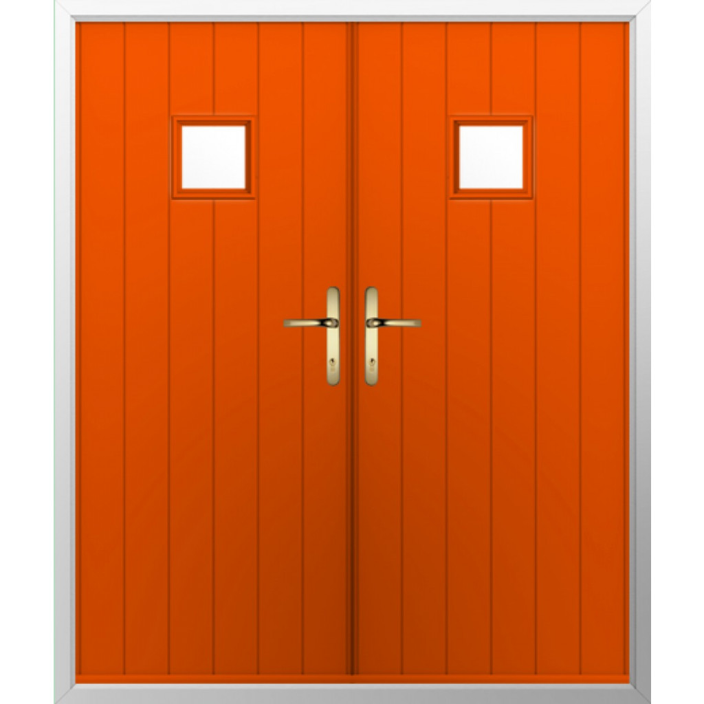 Solidor Flint Square Composite French Door In Tangerine Image
