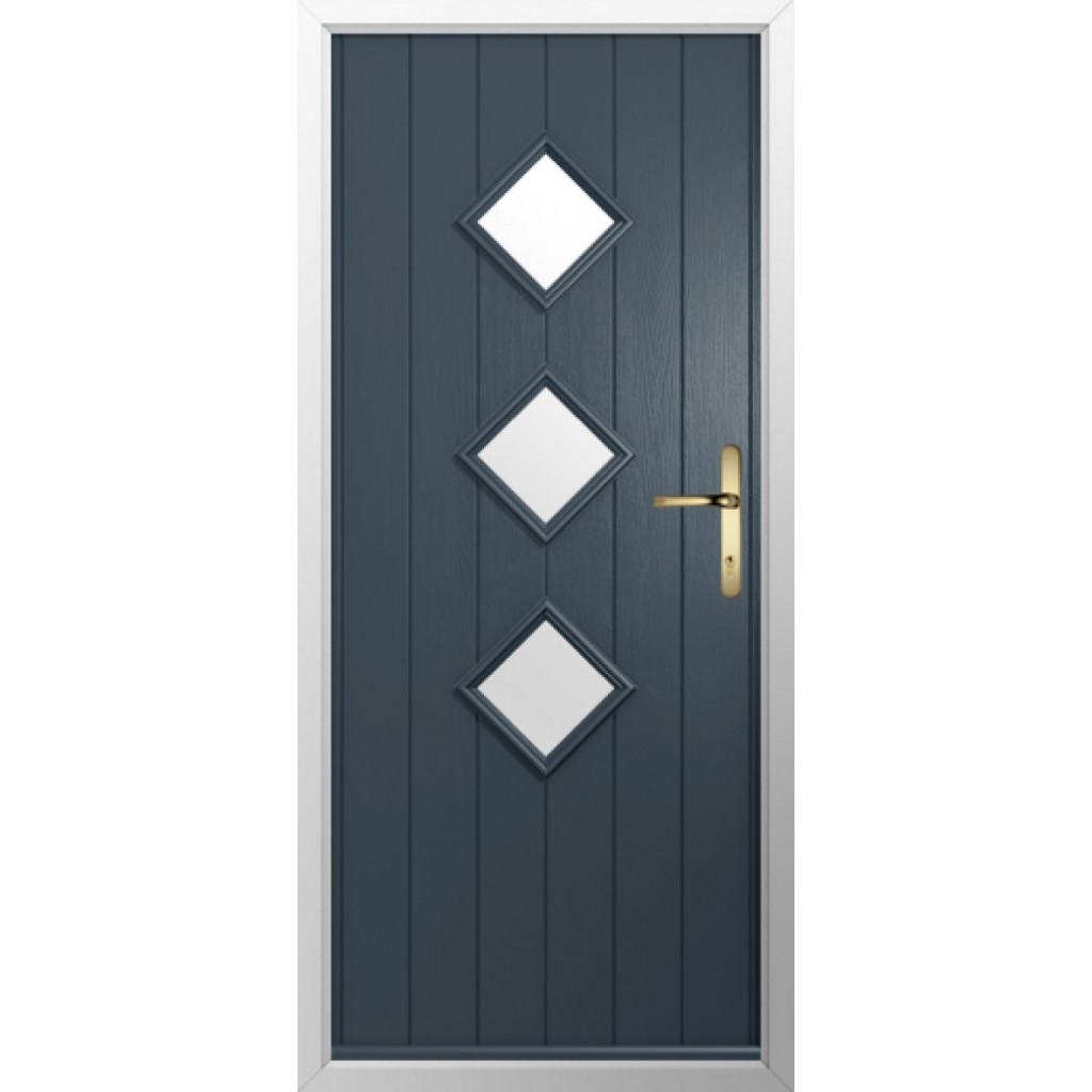 Solidor Flint 3 Composite Traditional Door In Anthracite Grey Image