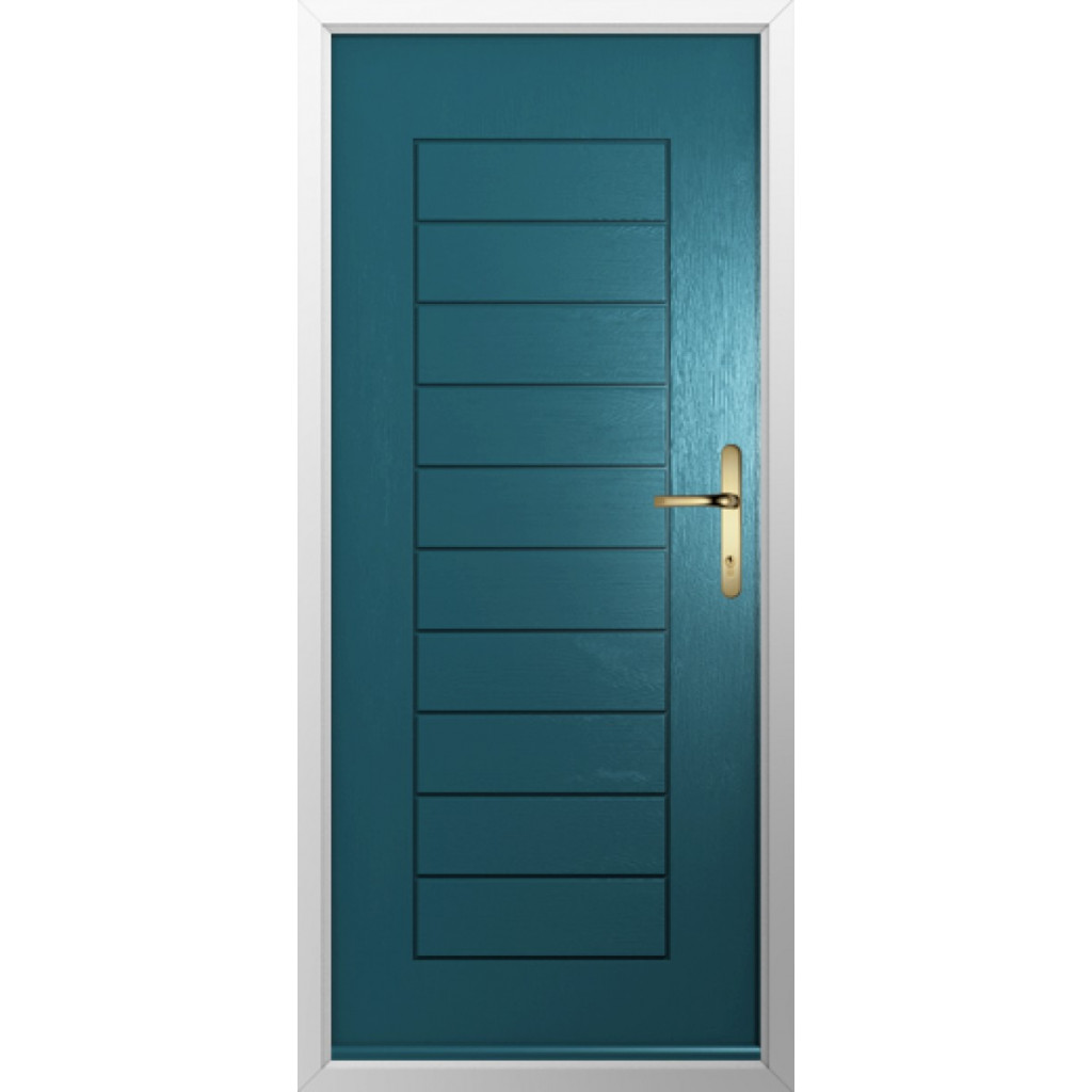 Solidor Palermo Solid Composite Contemporary Door In Peacock Blue Image