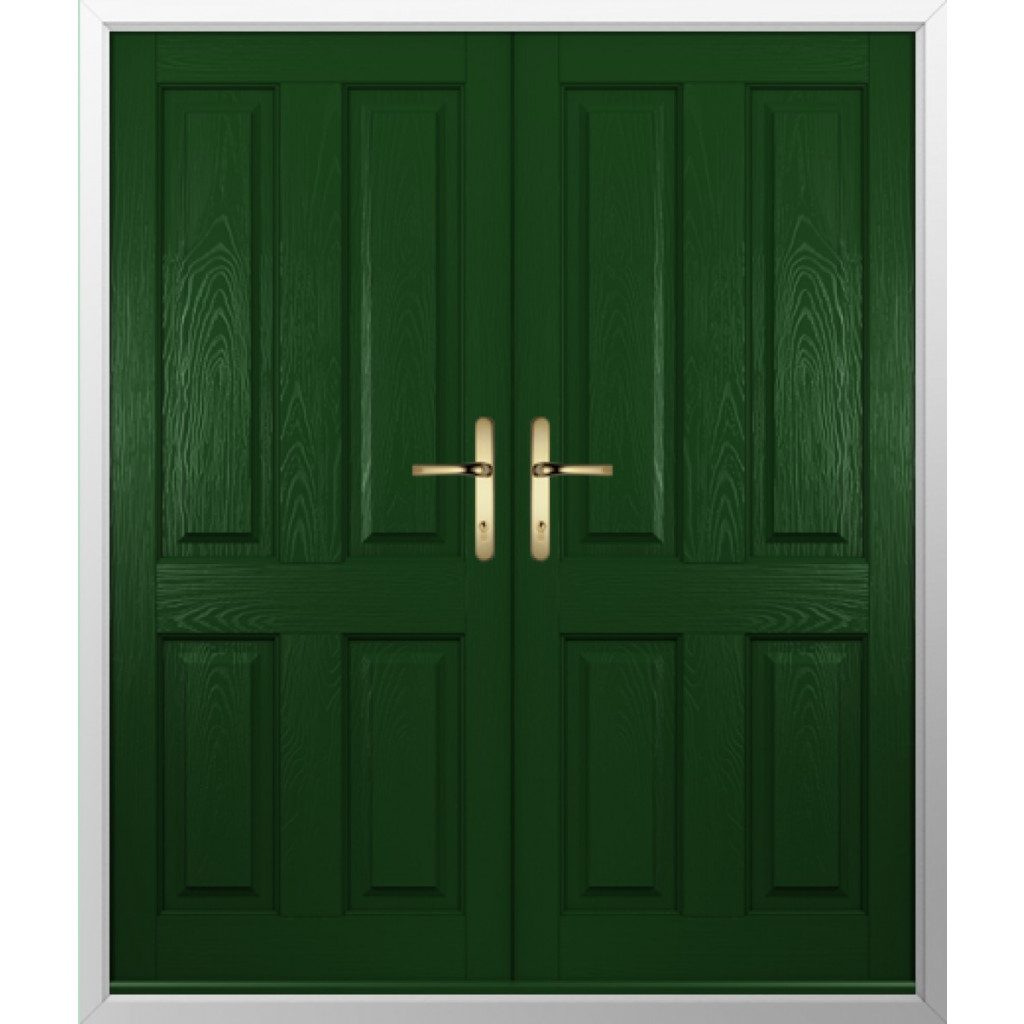 Solidor Ludlow Solid Composite French Door In Green Image