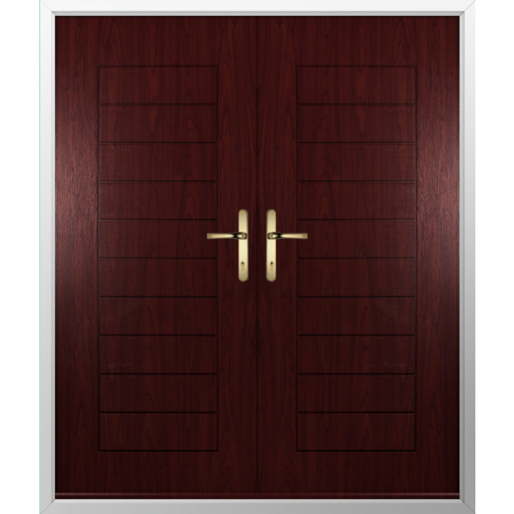 Solidor Palermo Solid Composite French Door In Rosewood Image