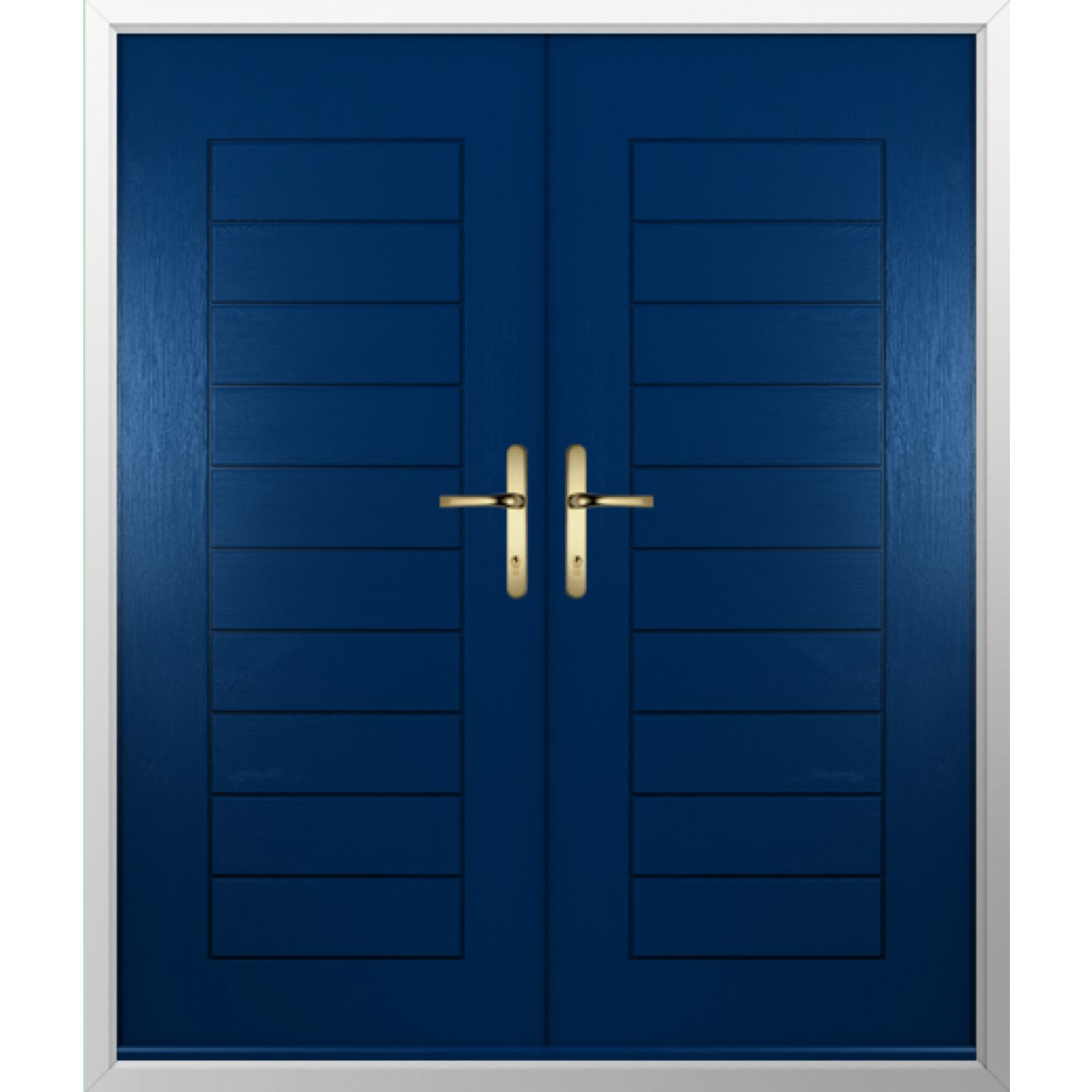 Solidor Palermo Solid Composite French Door In Blue Image