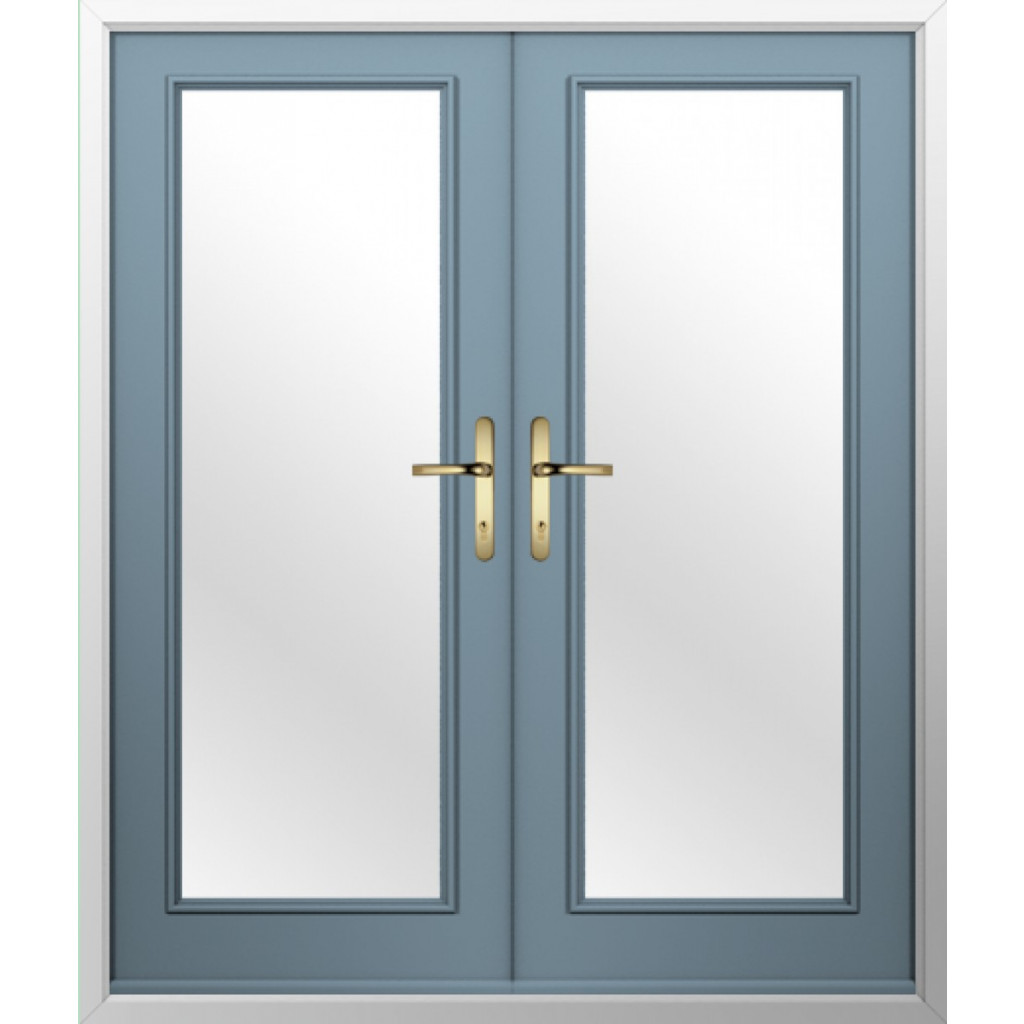 Solidor Palermo Full Glazed Composite French Door In Twilight Grey Image