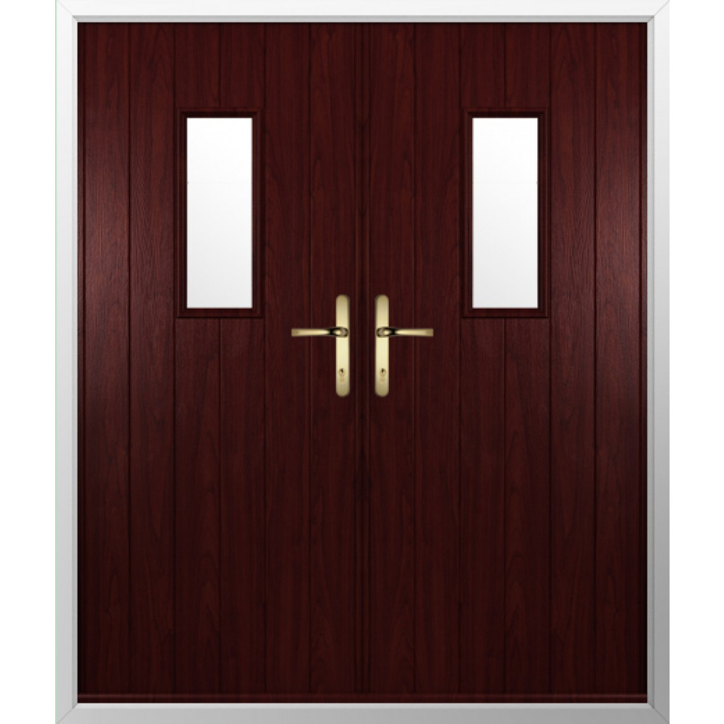 Solidor Ancona Composite French Door In Rosewood Image