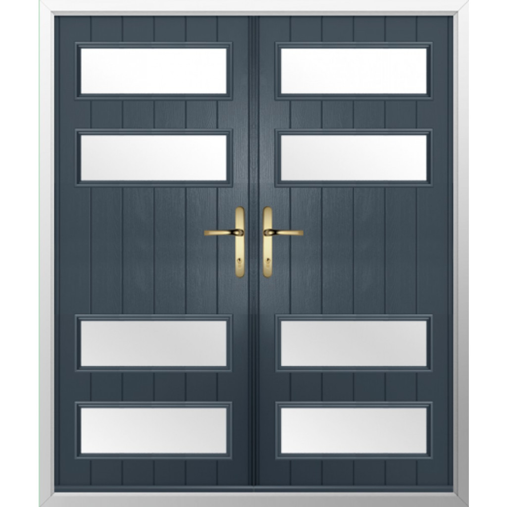 Solidor Sorrento Composite French Door In Anthracite Grey Image
