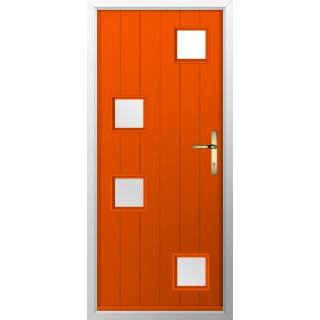 Solidor Modena Composite Contemporary Door In Tangerine Image