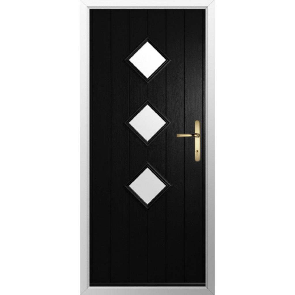 Solidor Flint 3 Composite Traditional Door In Black Image