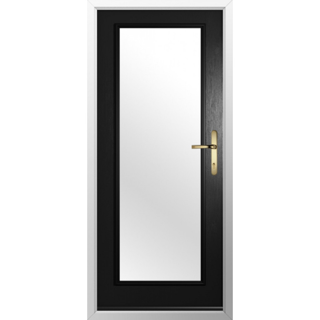 Solidor Palermo Full Glazed Composite Contemporary Door In Black Image