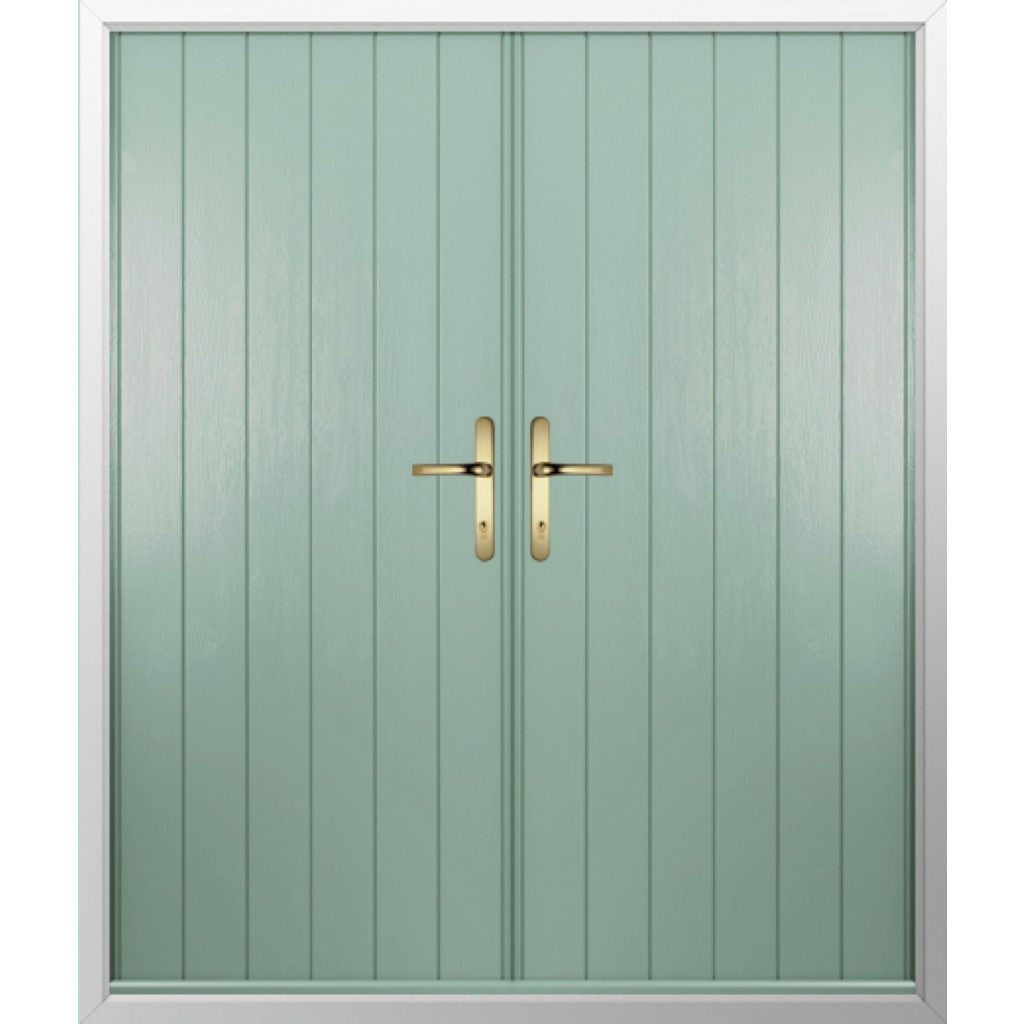Solidor Flint Solid Composite French Door In Chartwell Green Image