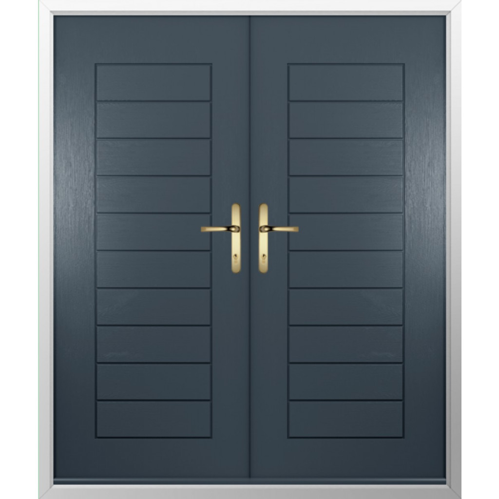 Solidor Windsor Solid Composite French Door In Anthracite Grey Image