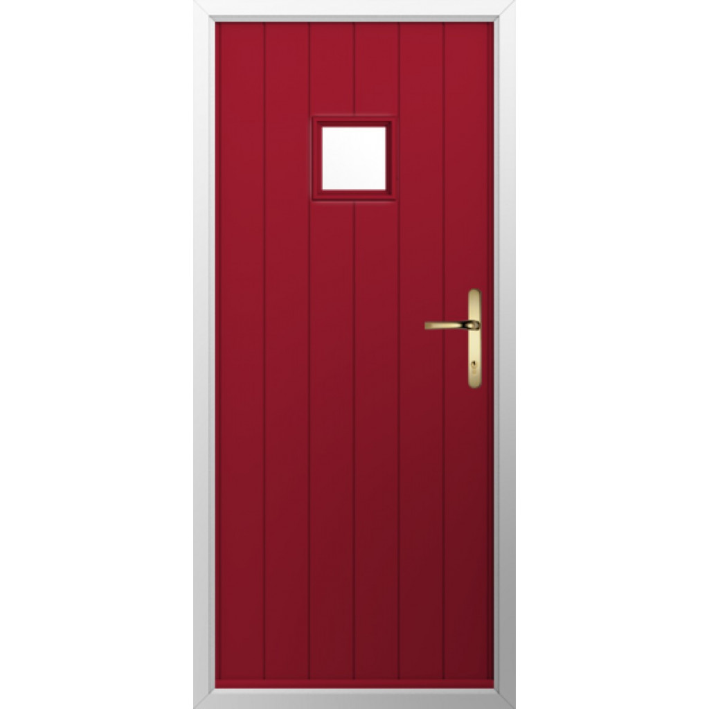 Solidor Flint Square Composite Traditional Door In Ruby Red Image