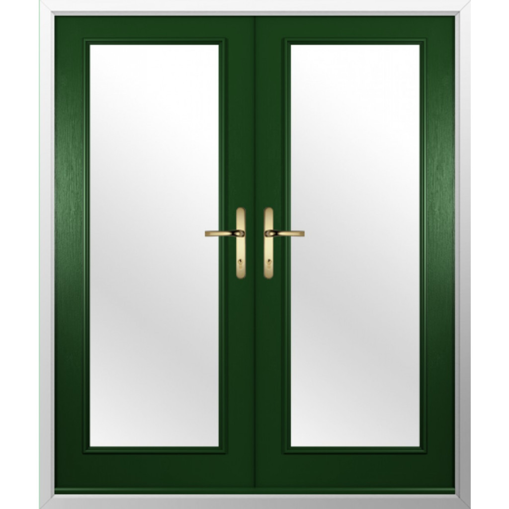 Solidor Palermo Full Glazed Composite French Door In Green Image