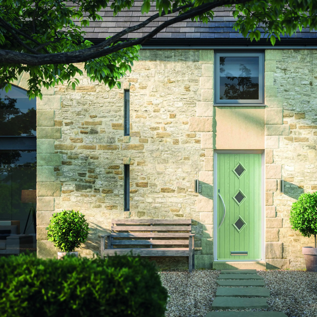 Door Stop 5 Square Curved - Flush Grained (54) Composite Flush Door In Chartwell Green Image