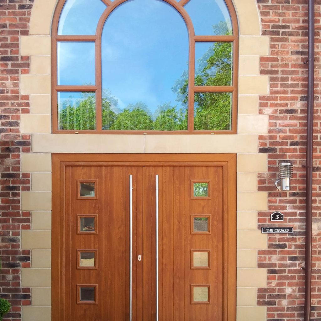 Solidor Flint Square Composite Traditional Door In Ruby Red Image