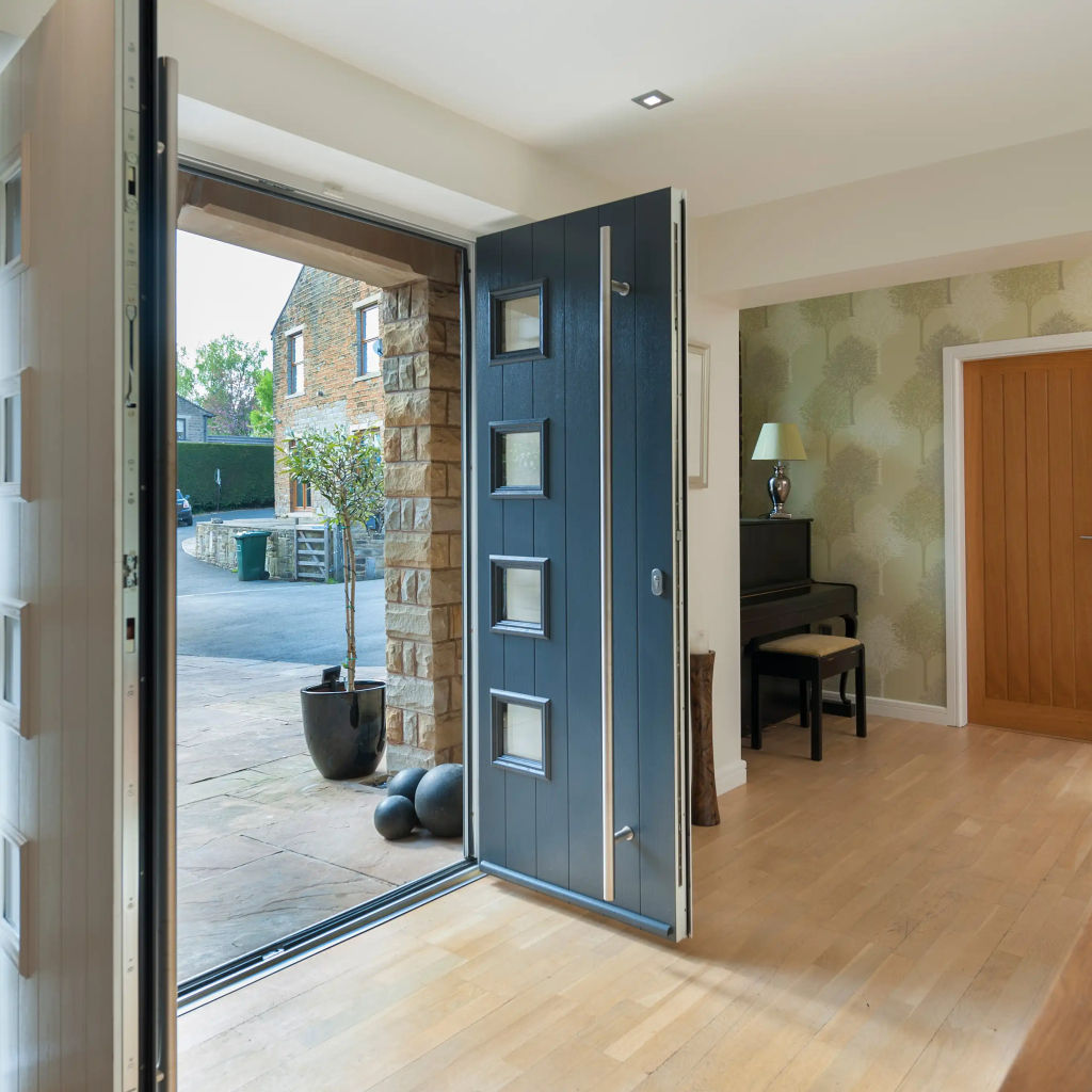 Solidor Palermo Full Glazed Composite Contemporary Door In Anthracite Grey Image