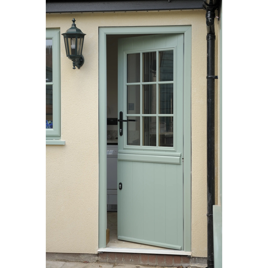 Solidor Palermo Full Glazed Composite Contemporary Door In Forest Green Image